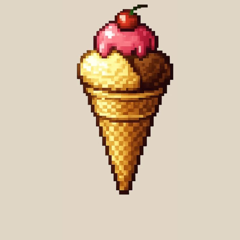 Retro Pixel Eiscreme Cone