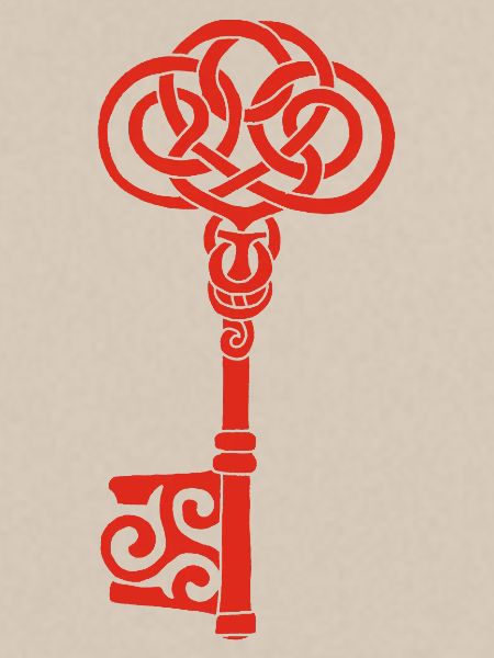 Red Celtic Key
