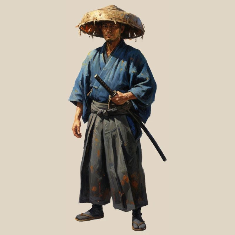 samurai-krieger-mit-strohhut-realistisch