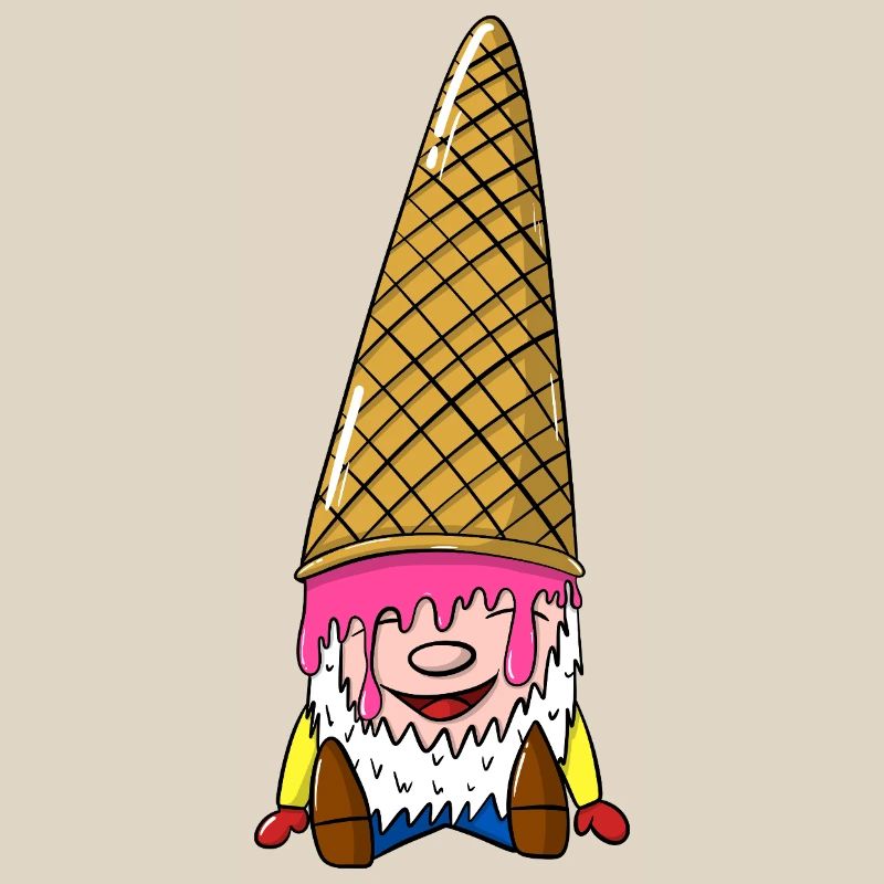 Zwerg mit Eiswaffel - Wichtel mit Eis