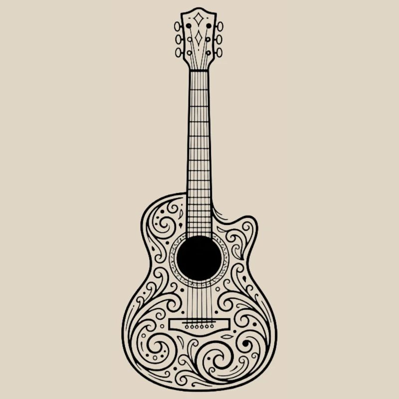 Ornament Guitar Pattern Illustration