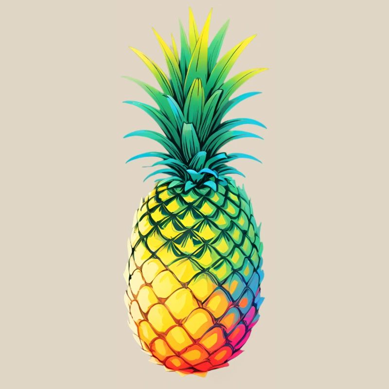 Rainbow Pineapple Illustration
