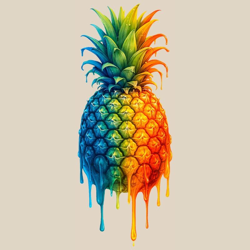 Pineapple with a colourful gradient