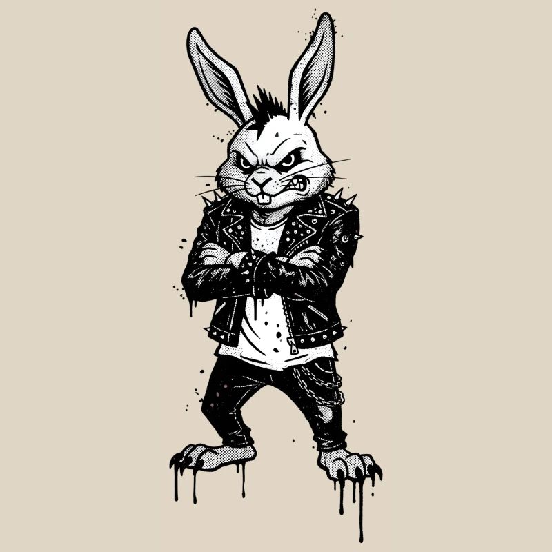 Heavy Metal Easter Bunny Rocker Easter Hardcore Bunny