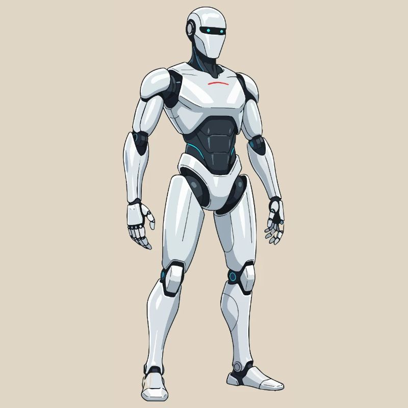 Robot de combat blanc de science-fiction