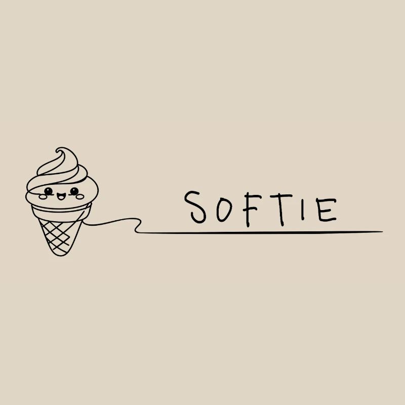 Softie Süßes Softeis Doodle Line Art