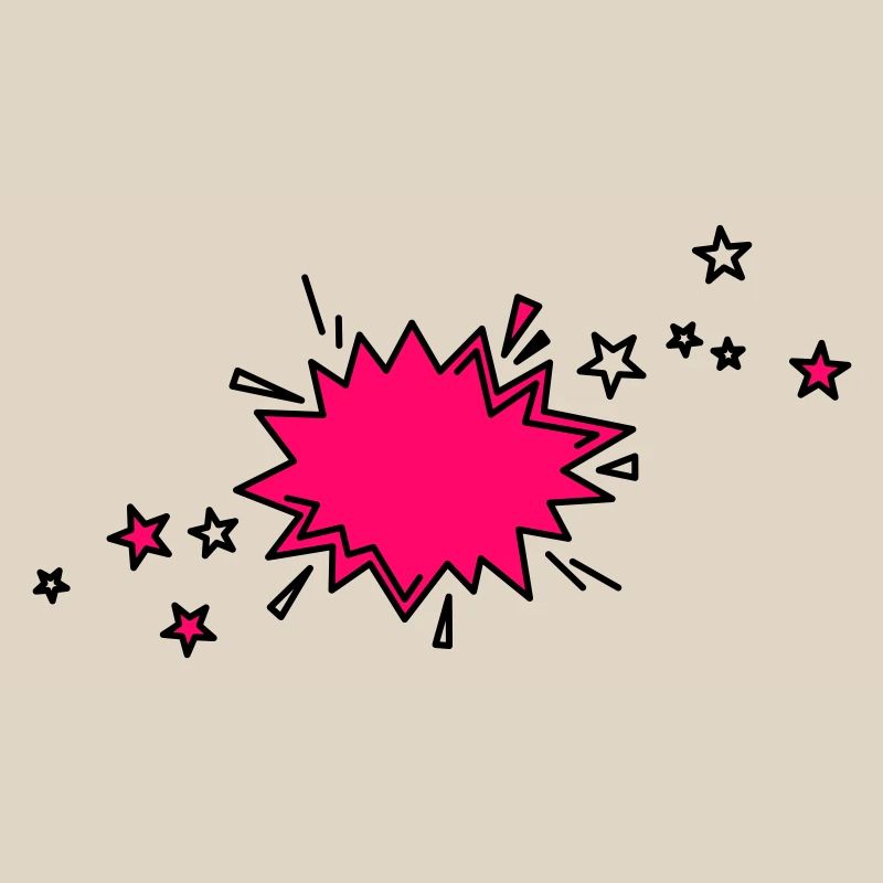 Comic element in black and pink