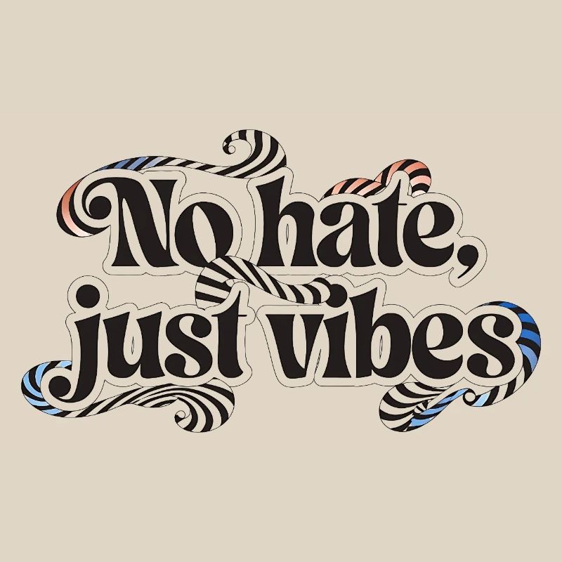 L’inscription « No hate, just vibes » dans un bauc
