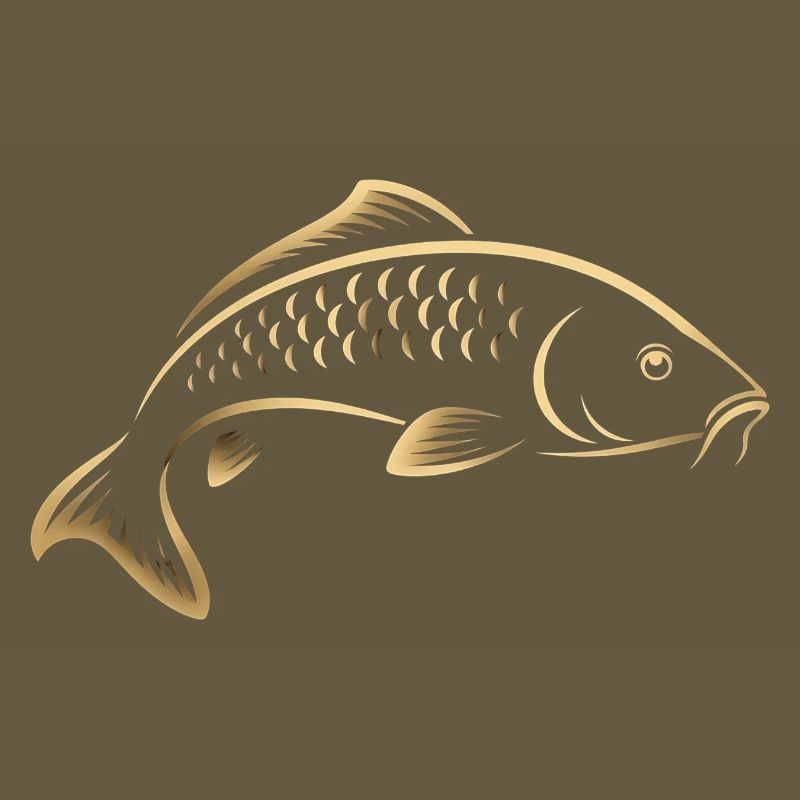Graphisme minimaliste de pêche Carp Fish