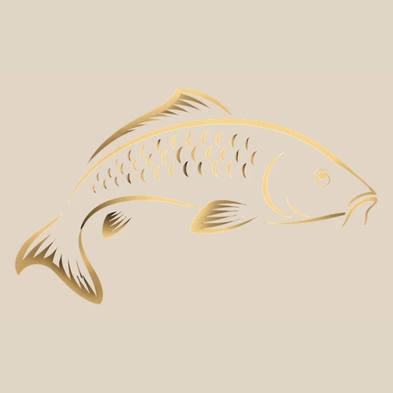 Graphisme minimaliste de pêche Carp Fish