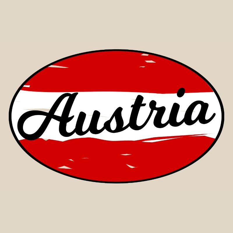 Austria Script Logo auf Rot
