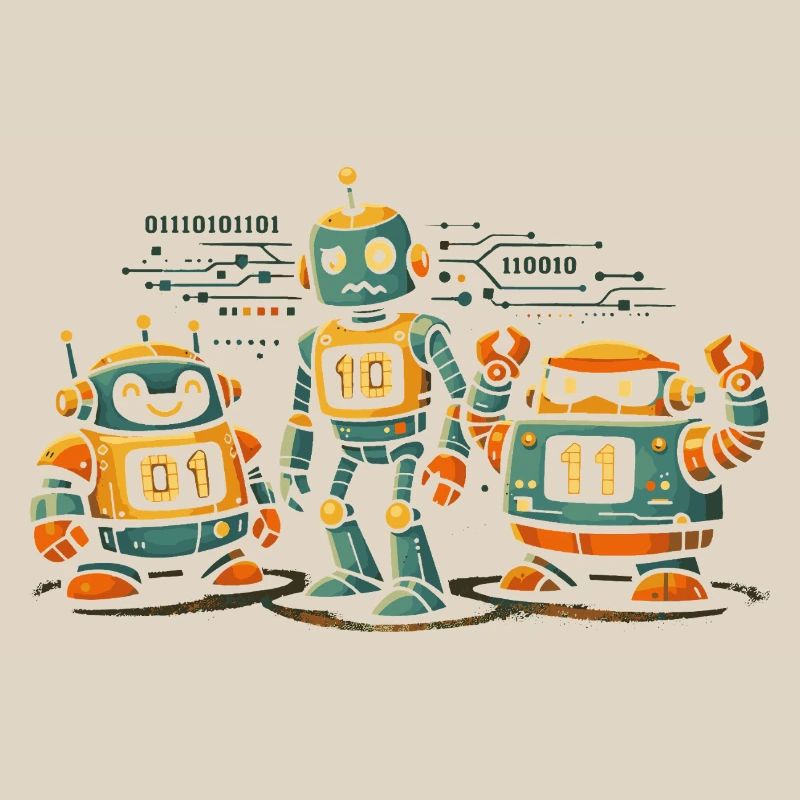 Geek Robots Binärcode Informatik IT