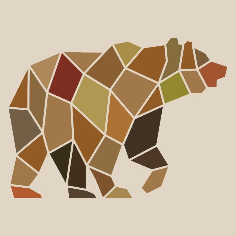 Geometric Bear from Mosaic Polygon