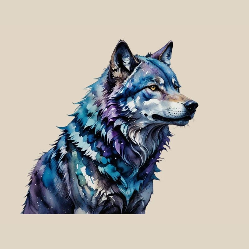 Wasserfarbener Wolf