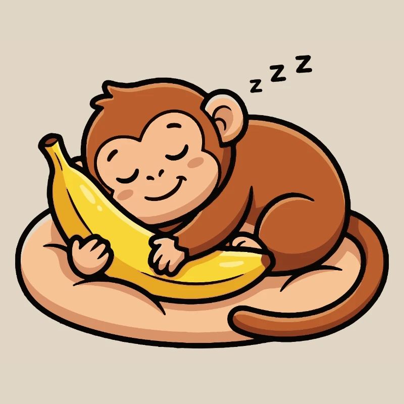Sleeping monkey with banana