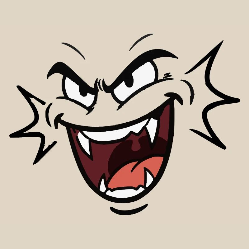 Funny vampire face laughing pattern comic