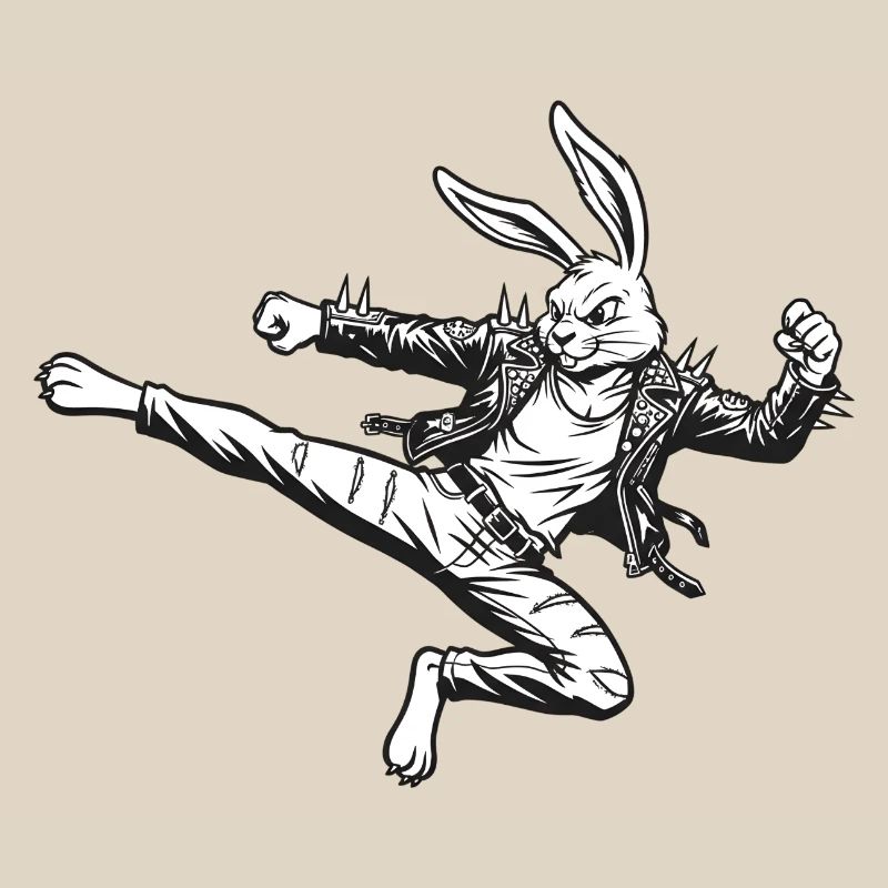 Heavy Metal Easter Bunny Rocker Easter Hardcore Bunny
