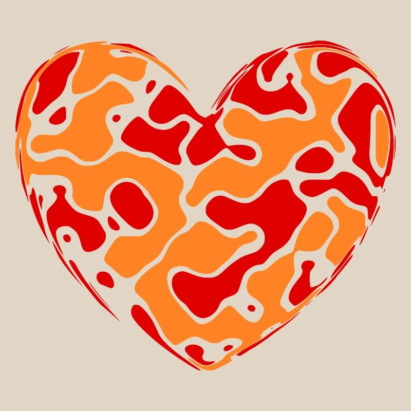 orangenes Herz Herzen Geschenk Muttertag Mutter