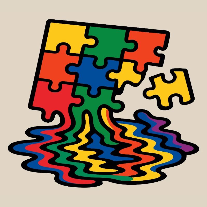 Rainbow Puzzle Tree Splash