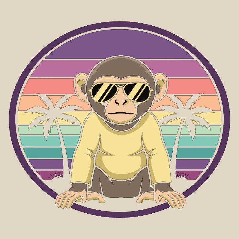Lunettes de soleil rétro d’été Cool Monkey