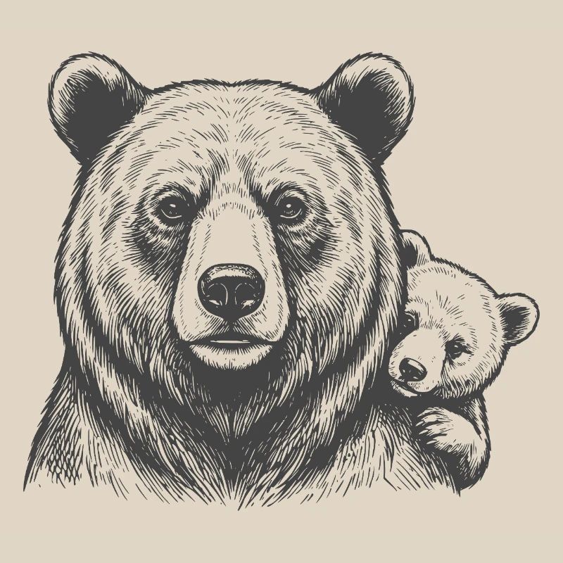 Papa et bébé des Bears