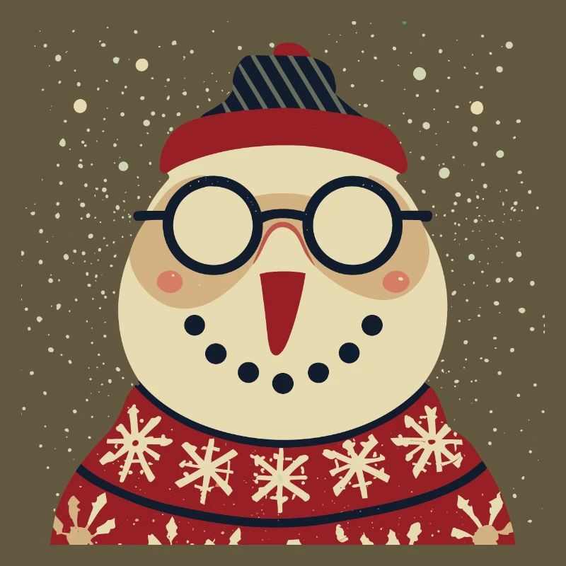 Winter Eulenpullover mit Brille