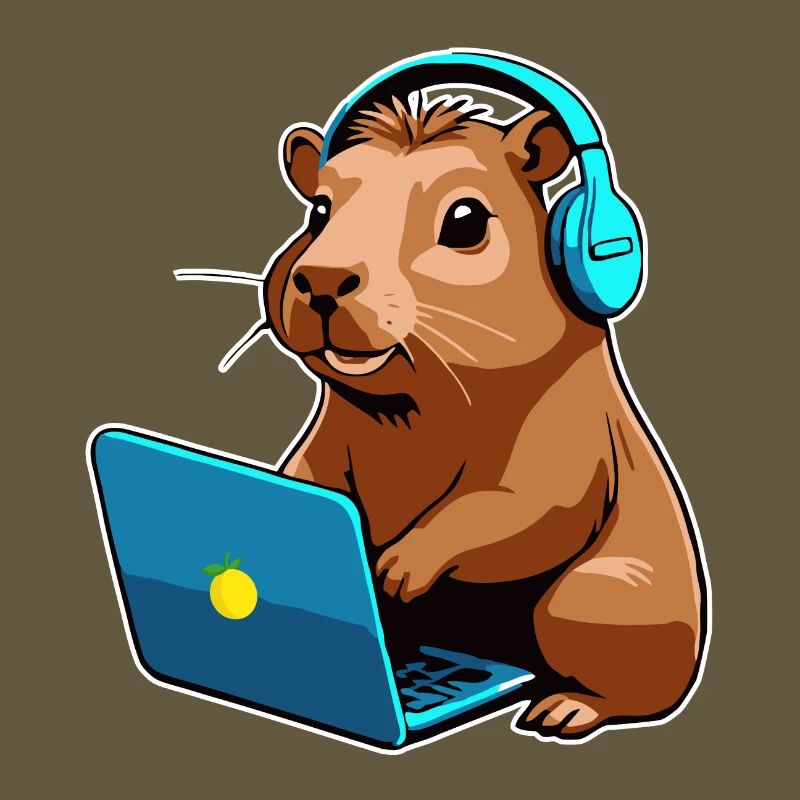 Capybara Programmer Coder Computer