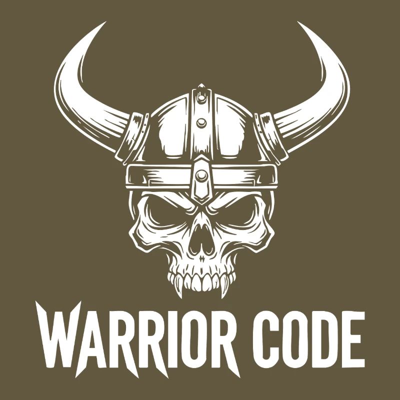 Warrior Code Crâne Viking Casque à Cornes Norse