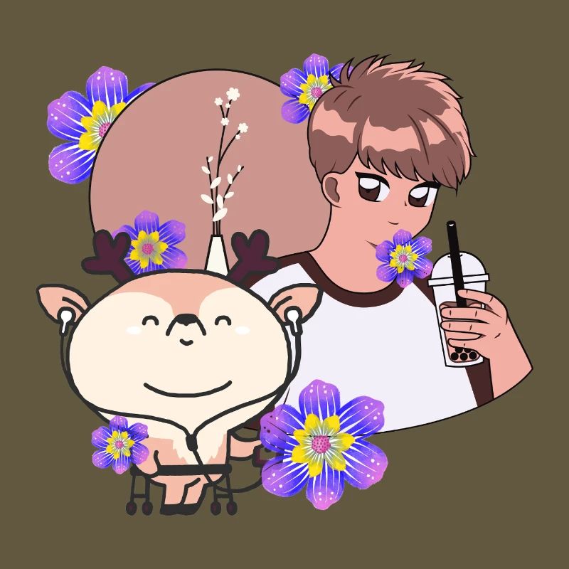 Bubble Tea et Cerf avec Walker