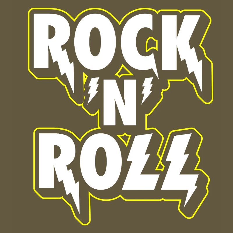 Rock 'N' Roll Lightning 3D Logo