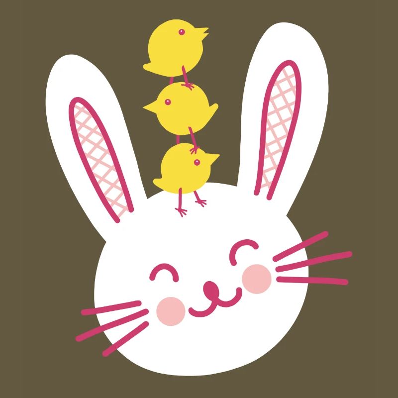 Easter Bunny and Three Cute Chicks