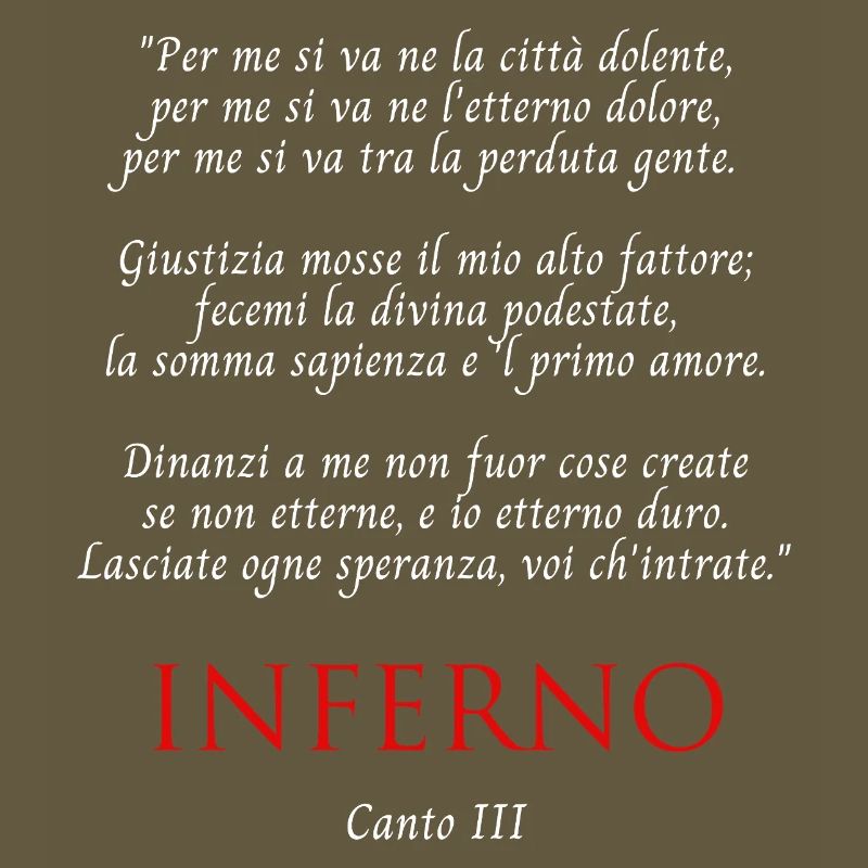 Inferno Canto III Divine Commedy Per me si va