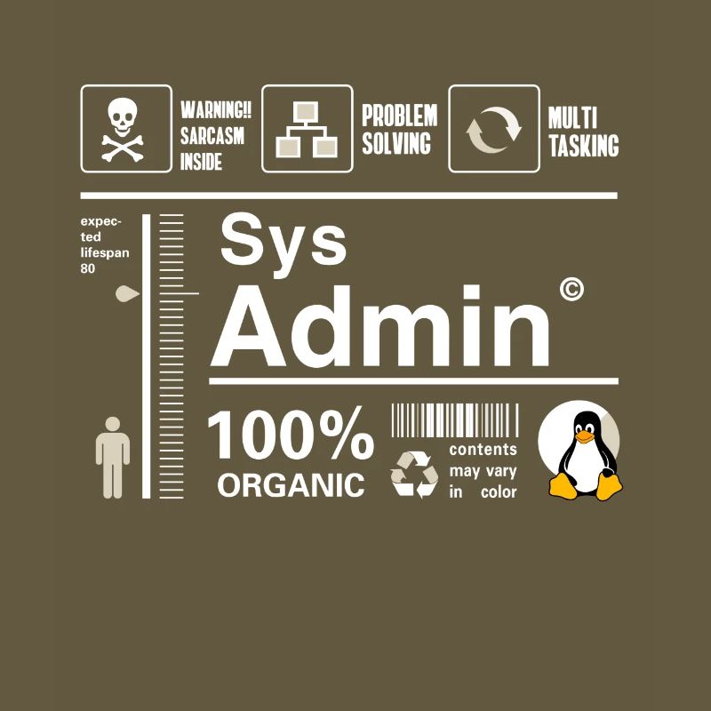 Sys Admin Penguin Ordinateur Nerd pc Platine cpu inh