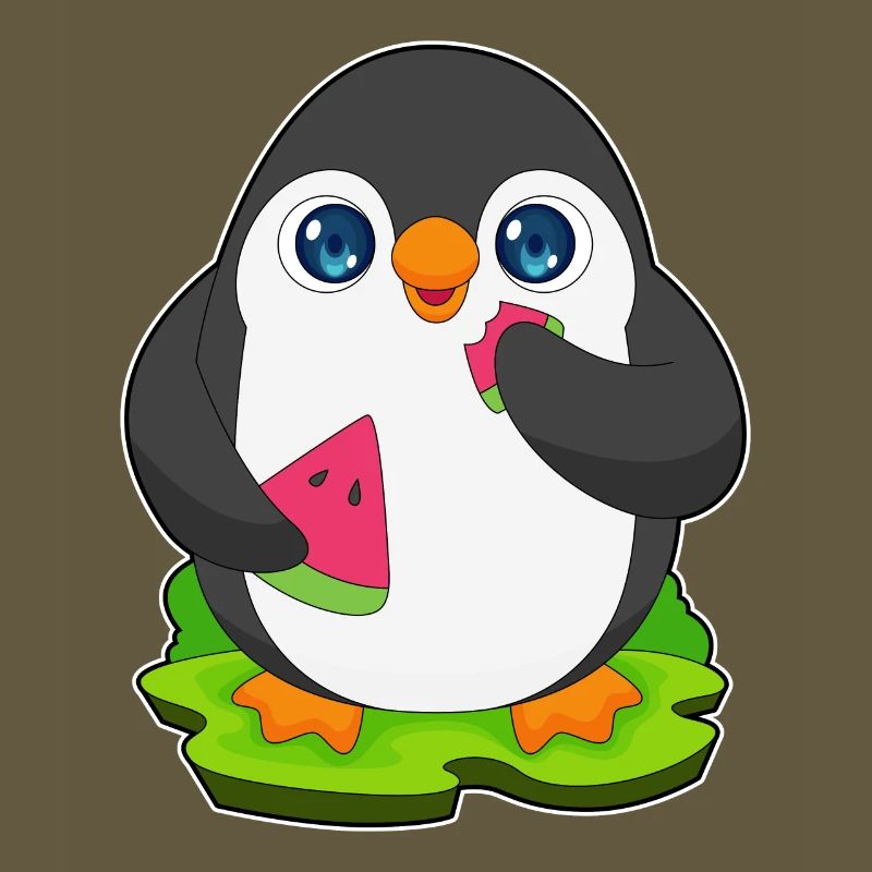 Fruit de pastèque pingouin