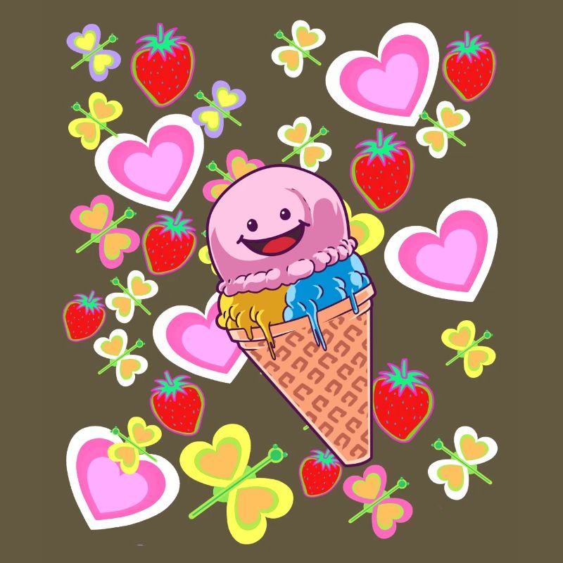 Sommer Retro Eis Eiskrem Kinder Kind Eiscrem