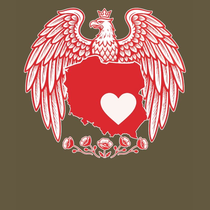 Polish Eagle Heart Map Design