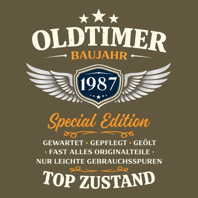 39. Geburtstag Geschenk Mann Oldtimer Vintage 1987