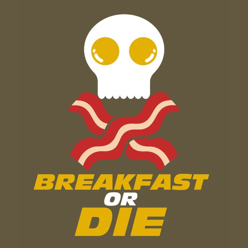 Frühstück oder Totenkopf-Speck-Ei