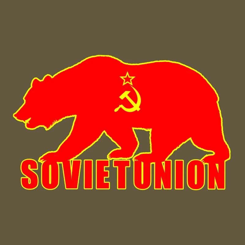 Union soviétique ours avec drapeau