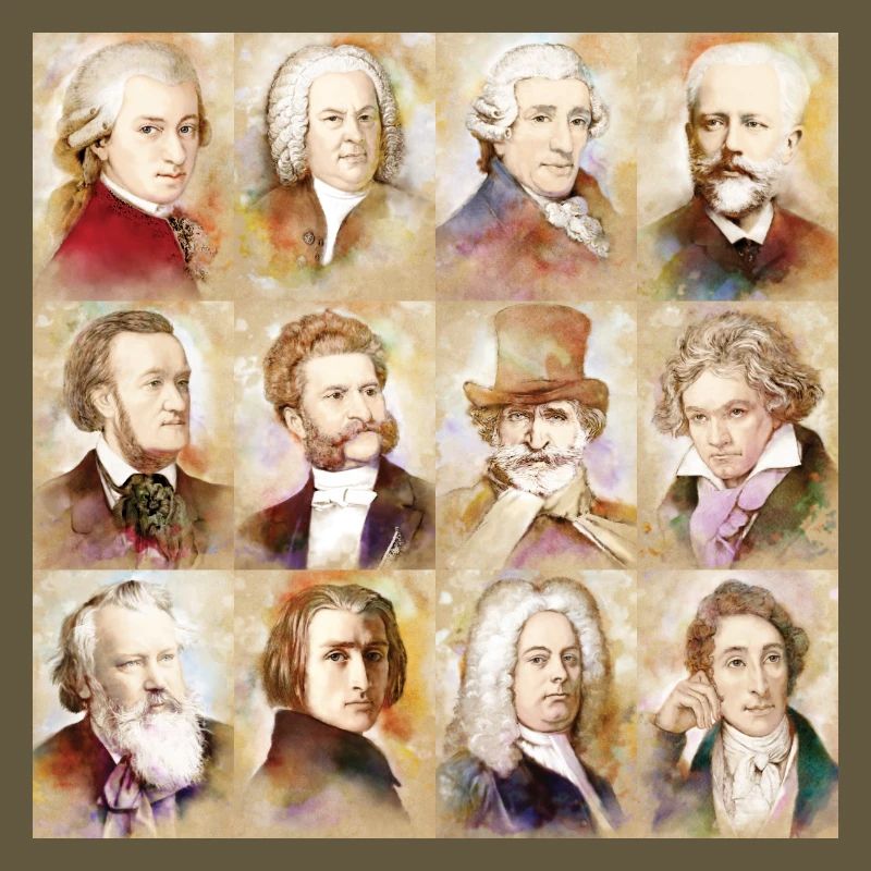 12 compositeurs : Mozart, Bach, Beethoven et plus