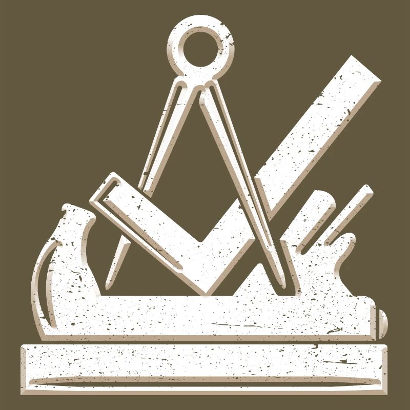 Carpenter et menuisier symbole de guilde 3D grunge utilisé