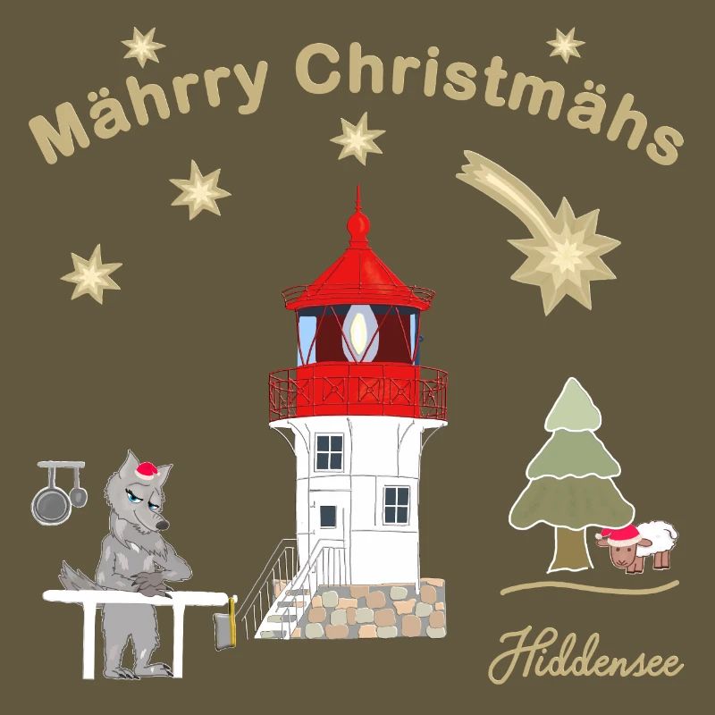 Christmas lighthouse Gellen on Hiddensee