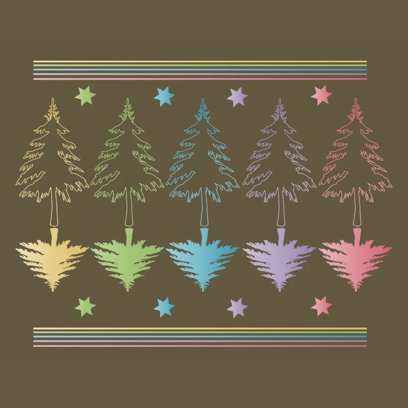 Christbaum, Tannenbaum oder Weihnachtsbaum Umrisse