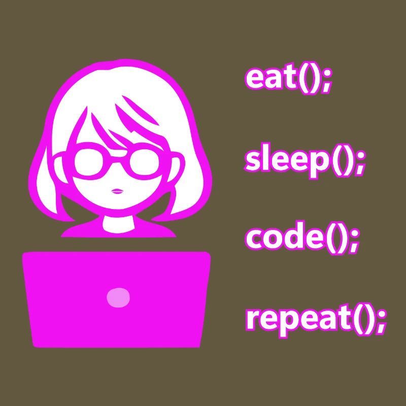 eat sleep code repeat Frau Computer