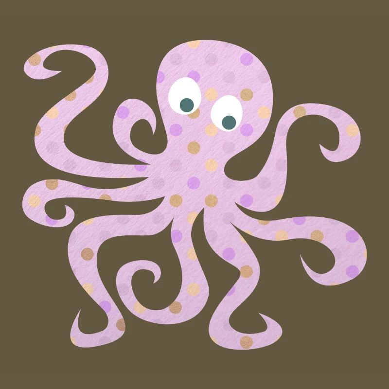 Octopus Dots Pink Dots Nursery Squid