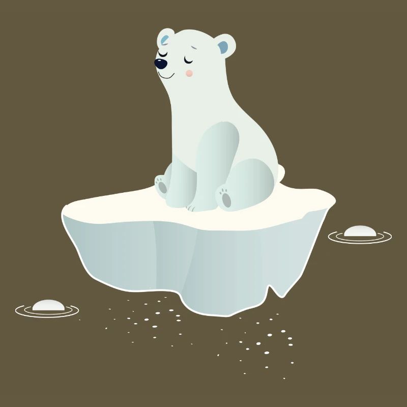 Träumender Eisbär auf einer Eisscholle