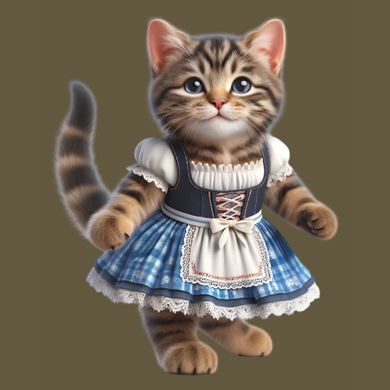 Mignon petit chat en dirndl