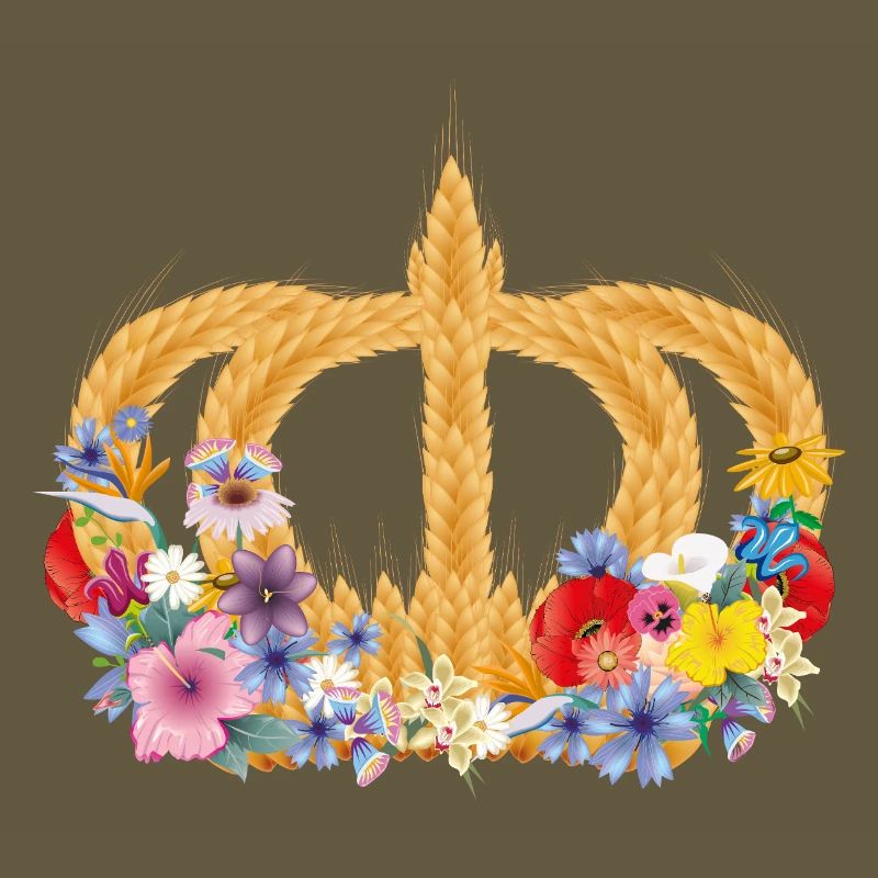 Couronne de blé avec des fleurs – symbole de la nature et de la récolte