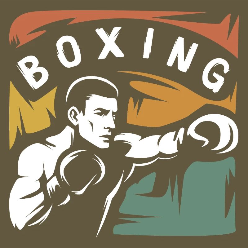 Combattant de boxe vintage – Conception de boîte rétro