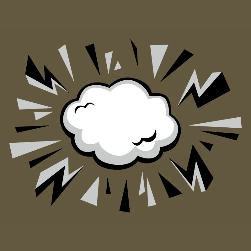 Comic Wolke mit Blitzen